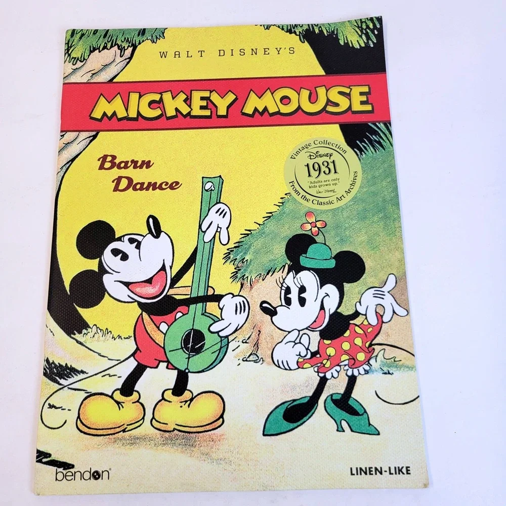 Disney Mickey Mouse Barn Dance Vintage 1931 Style Linen-Like Book Bendon